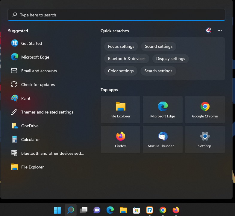 Windows 11 Search icon on the taskbar